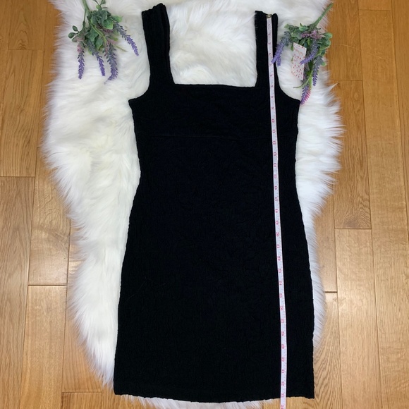 Free People Floral Pucker Black Bodycon Dress NWT - Picture 6 of 8